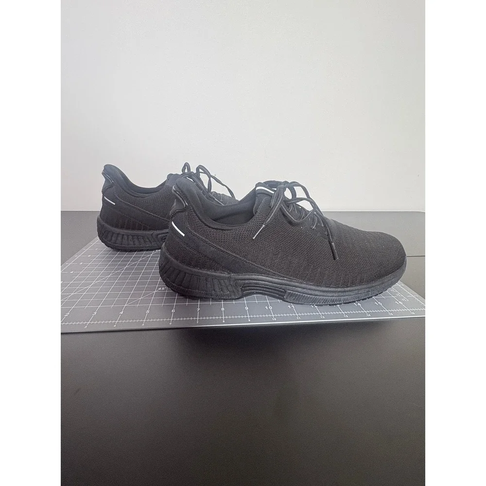 Orthofeet Womens Black Knit Athletic Walking Shoes Sneakers Comfort Support